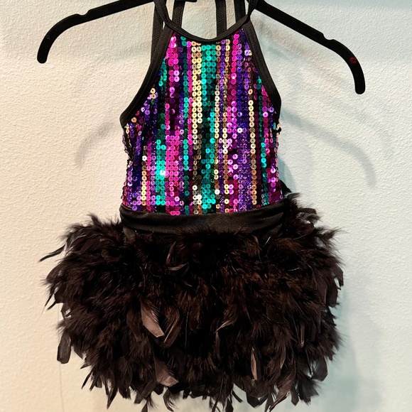 Weissman Silver Screen Multicolor sequin and feather 5 piece set S - Picture 6 of 8